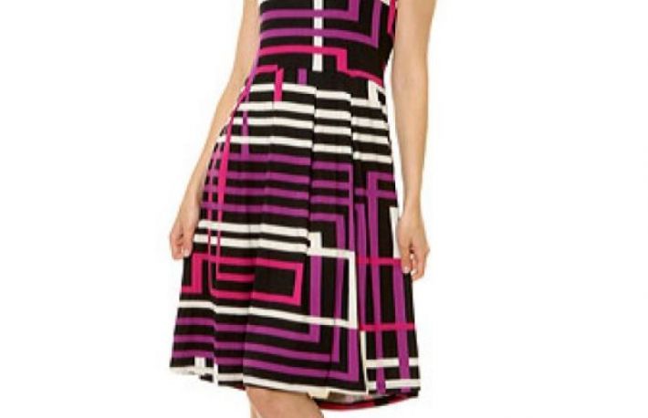 Rochie neagra cu imprimeu geometric model CV38