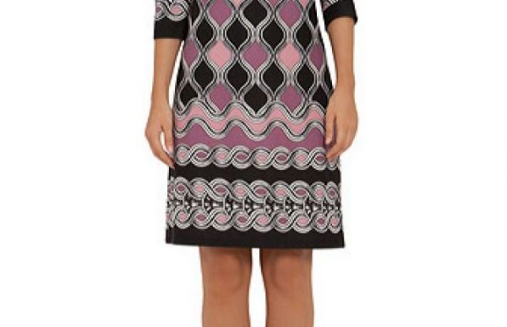 Rochie din jerse cu imprimeu geometric model CV90