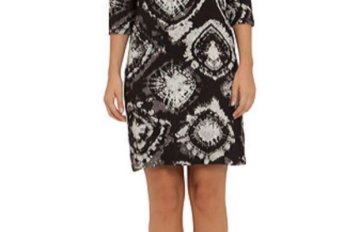 Rochie negru cu alb cu maneca trei sferturi model CV66