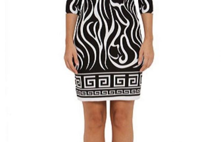 Rochie negru cu alb cu maneca trei sferturi model CV58