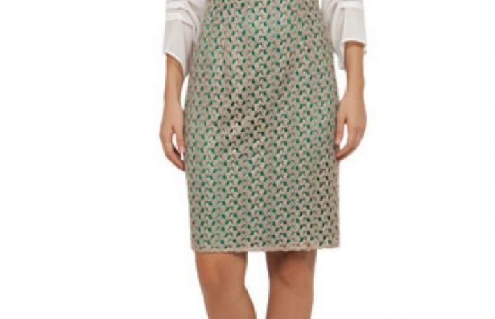 Rochie de seara verde cu auriu si alb model ALBERTINA