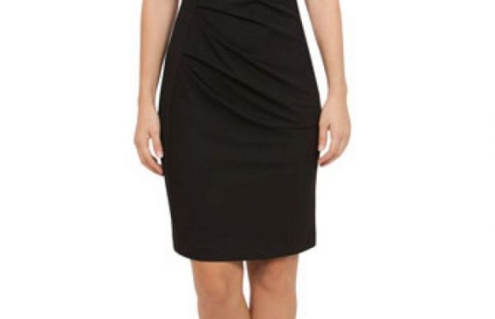 Rochie neagra de seara cu aplicatie perle model PERLA13