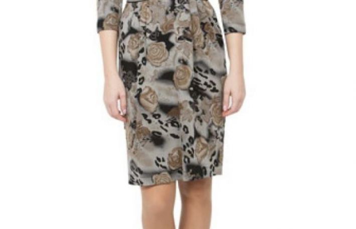 Rochie Modas din jerse cu imprimeu floral model R208