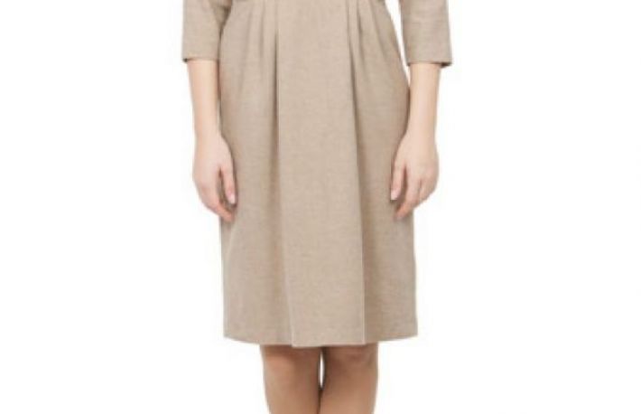 Rochie Modas bej din bumbac model 208