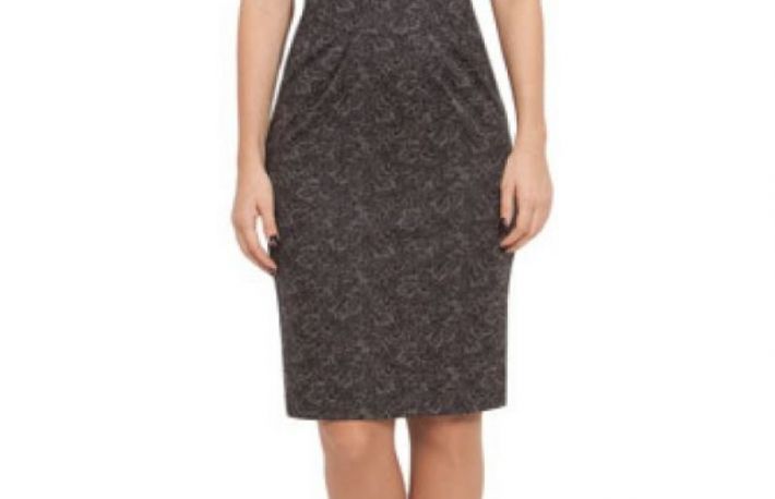 Rochie gri cu negru din bumbac model R335