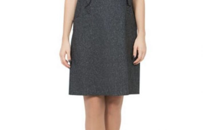 Rochie gri antracit din stofa model SRJL