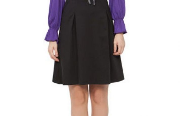 Rochie mov cu negru din jerse model CI1104