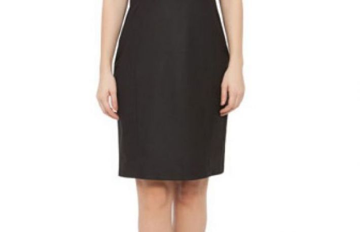 Rochie neagra din stofa model MARYLEN