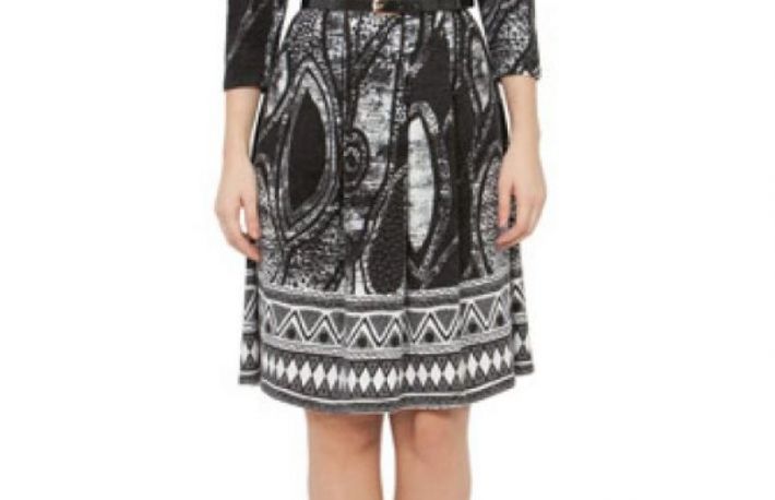 Rochie negru cu alb din tricot fin model CI1412