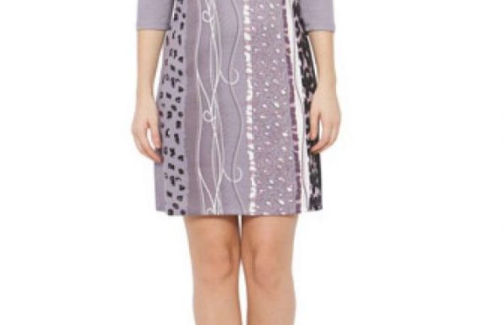 Rochie mov cu alb si negru din jerse model CI1205